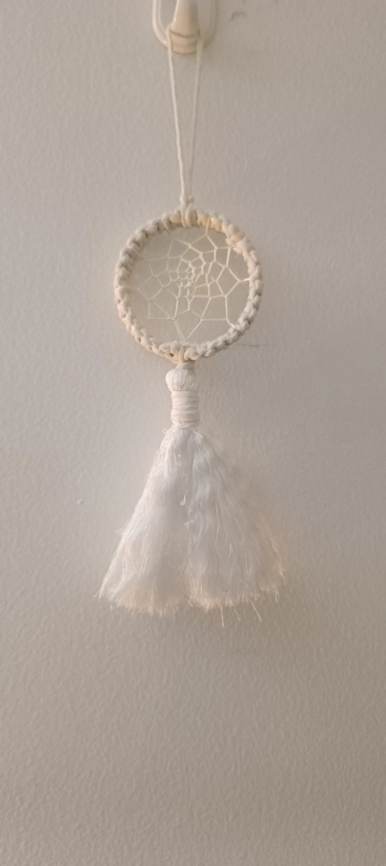 Handmade White Dreamcatcher Hanging 7 Inches