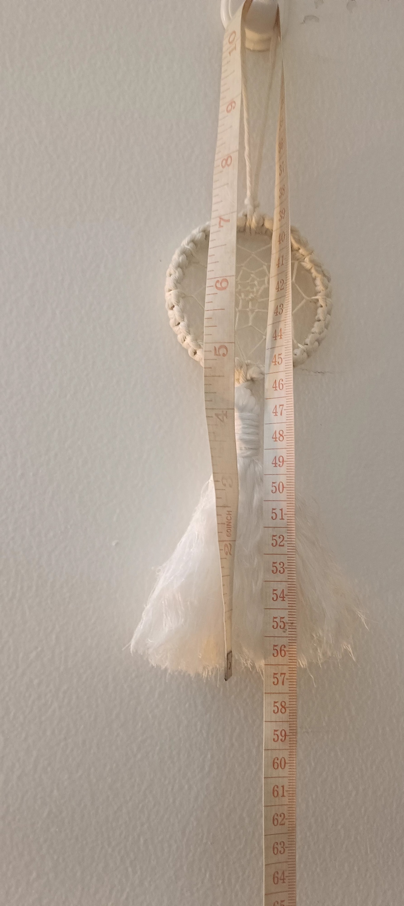Handmade White Dreamcatcher Hanging 7 Inches