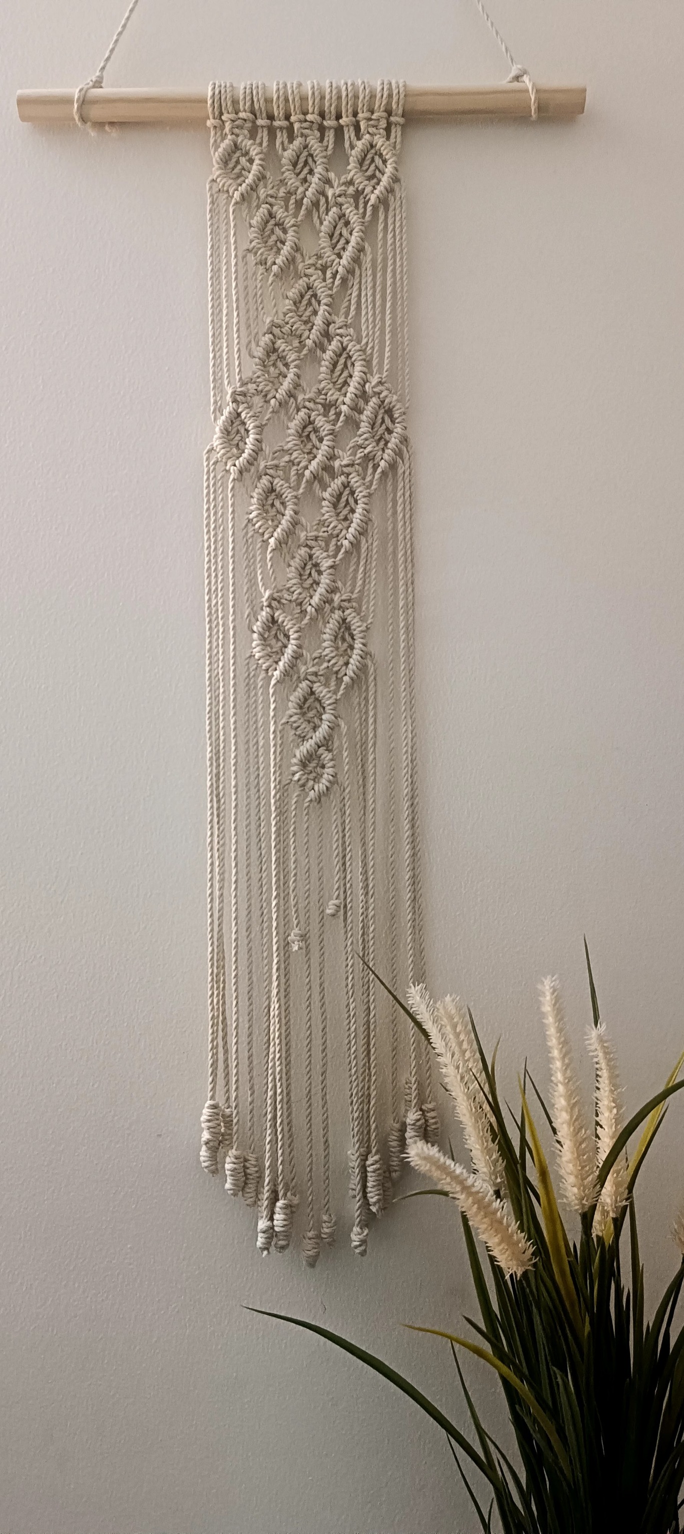 Featuring Macrame diamond pattern Art Wall Hanging in Cotton