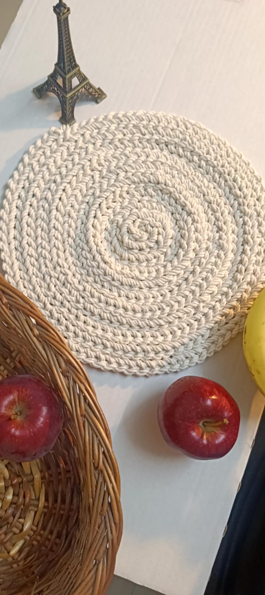 Handmade Rope Table Mat Crochet Round Dining Decor Placemat