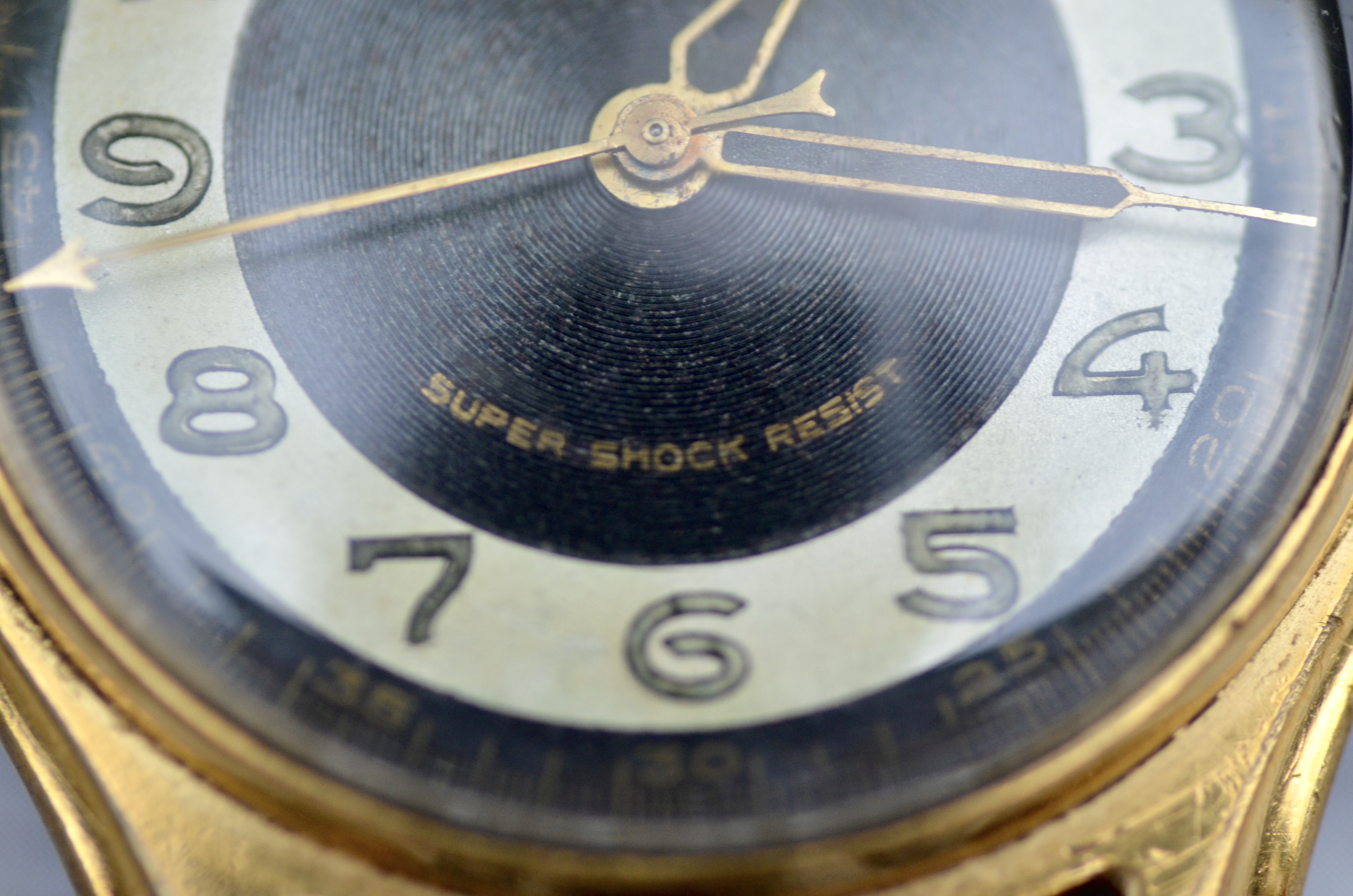 Hermann Becker Black Gold Bullseye 1950s Vintage Watch