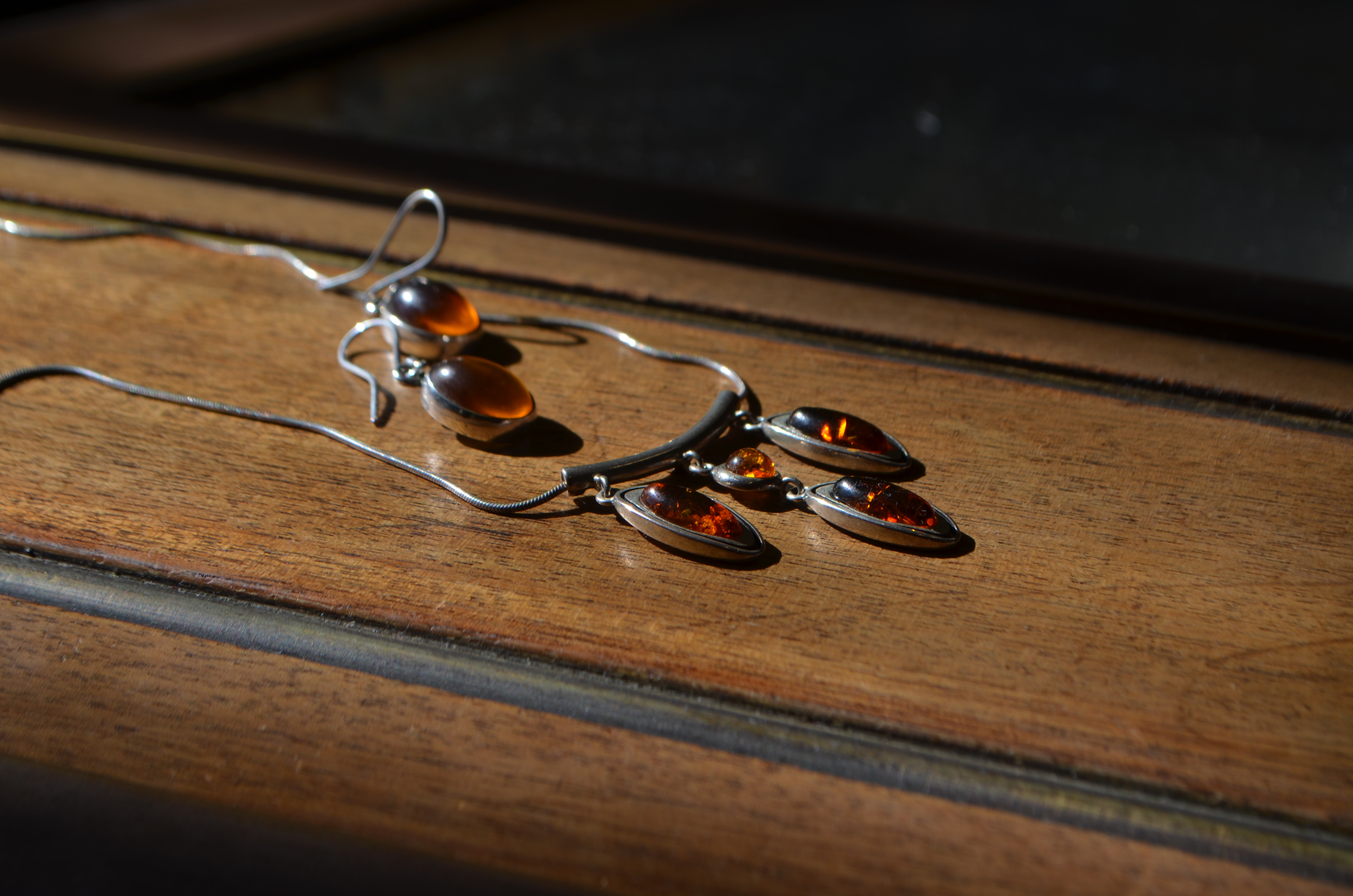 Vintage French Amber Droplet Set