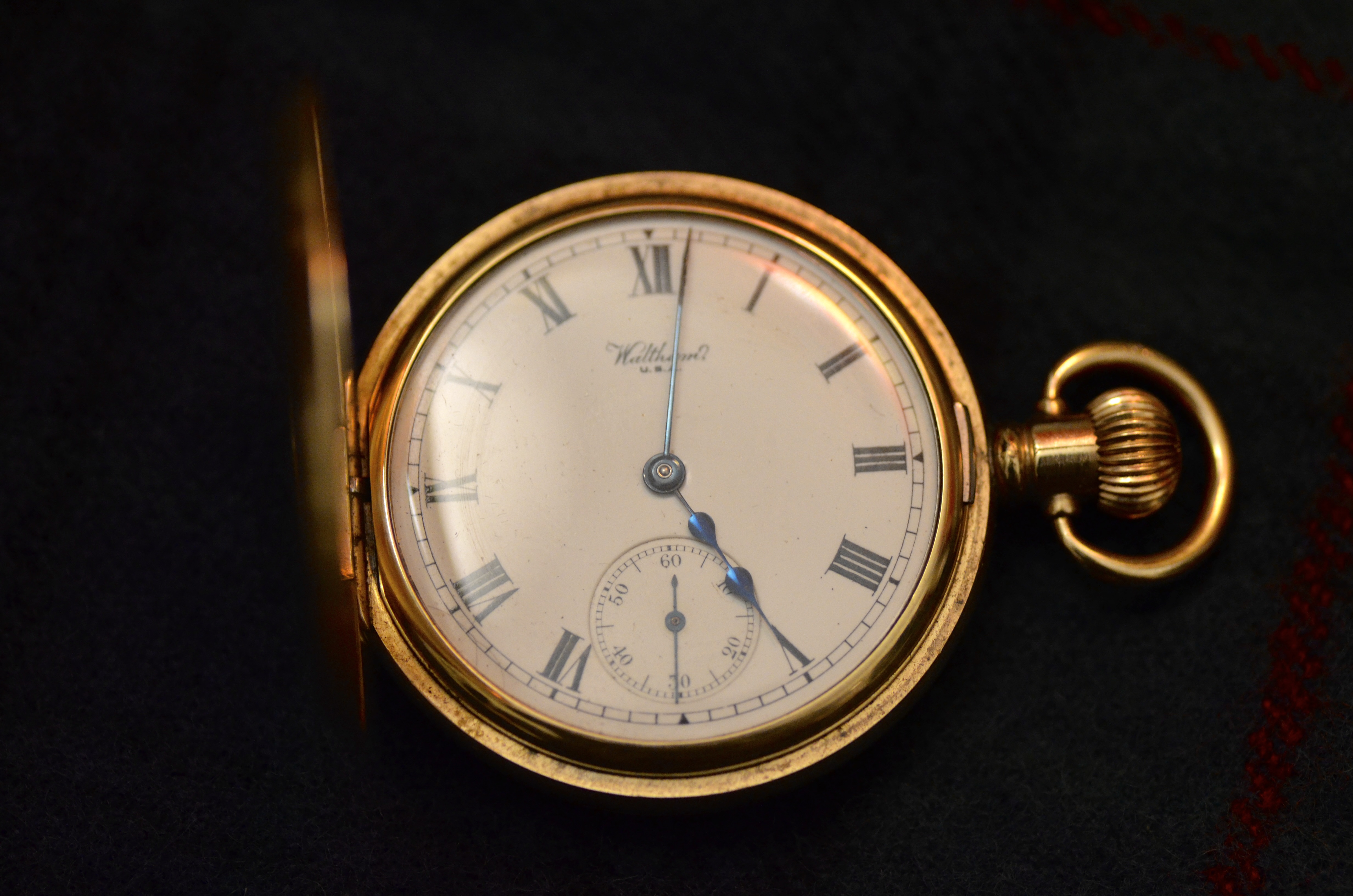 Vintage Waltham Half Hunter Pocket Watch 