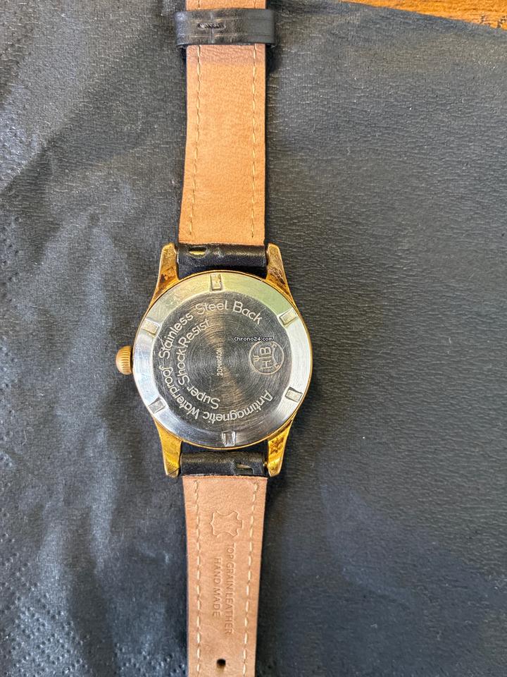 Hermann Becker Black Gold Bullseye 1950s Vintage Watch