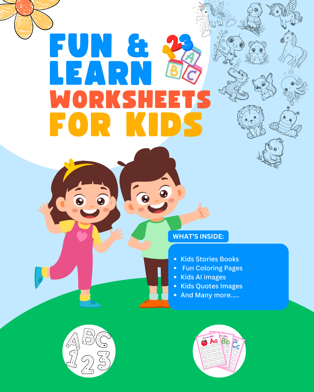 🌟 Fun & Learn Worksheets for Kids 🌟