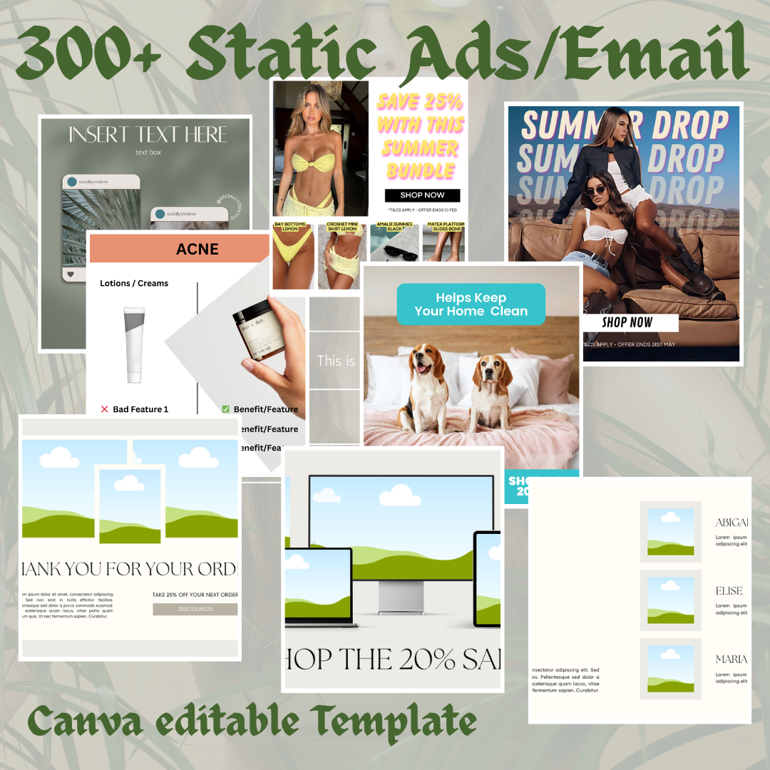🎨 Unlock Unlimited Creativity: 300+ Canva Ad & Email Templates