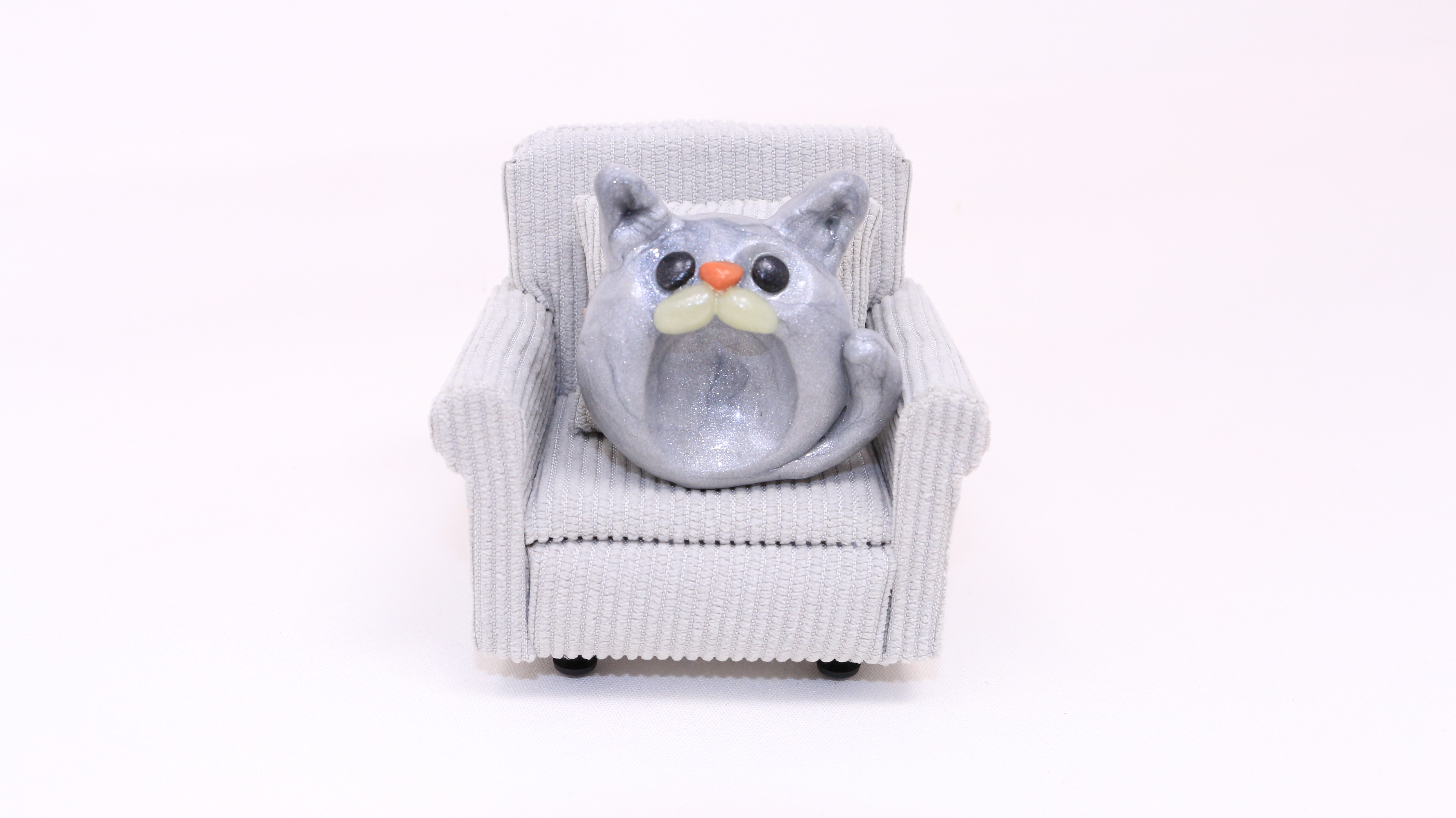 Pierre du calme chat argenté/ Silver cat worry stone