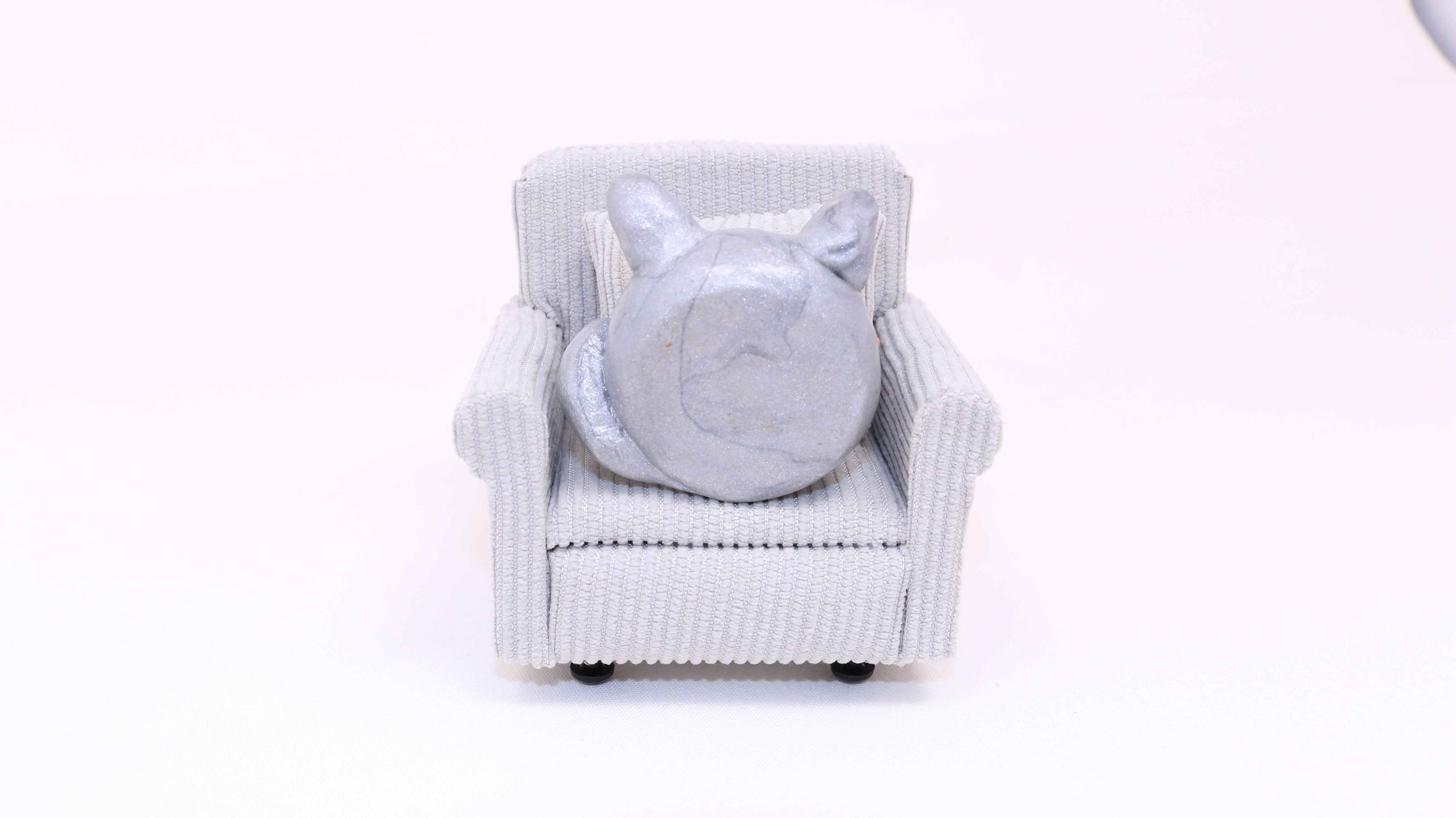 Pierre du calme chat argenté/ Silver cat worry stone