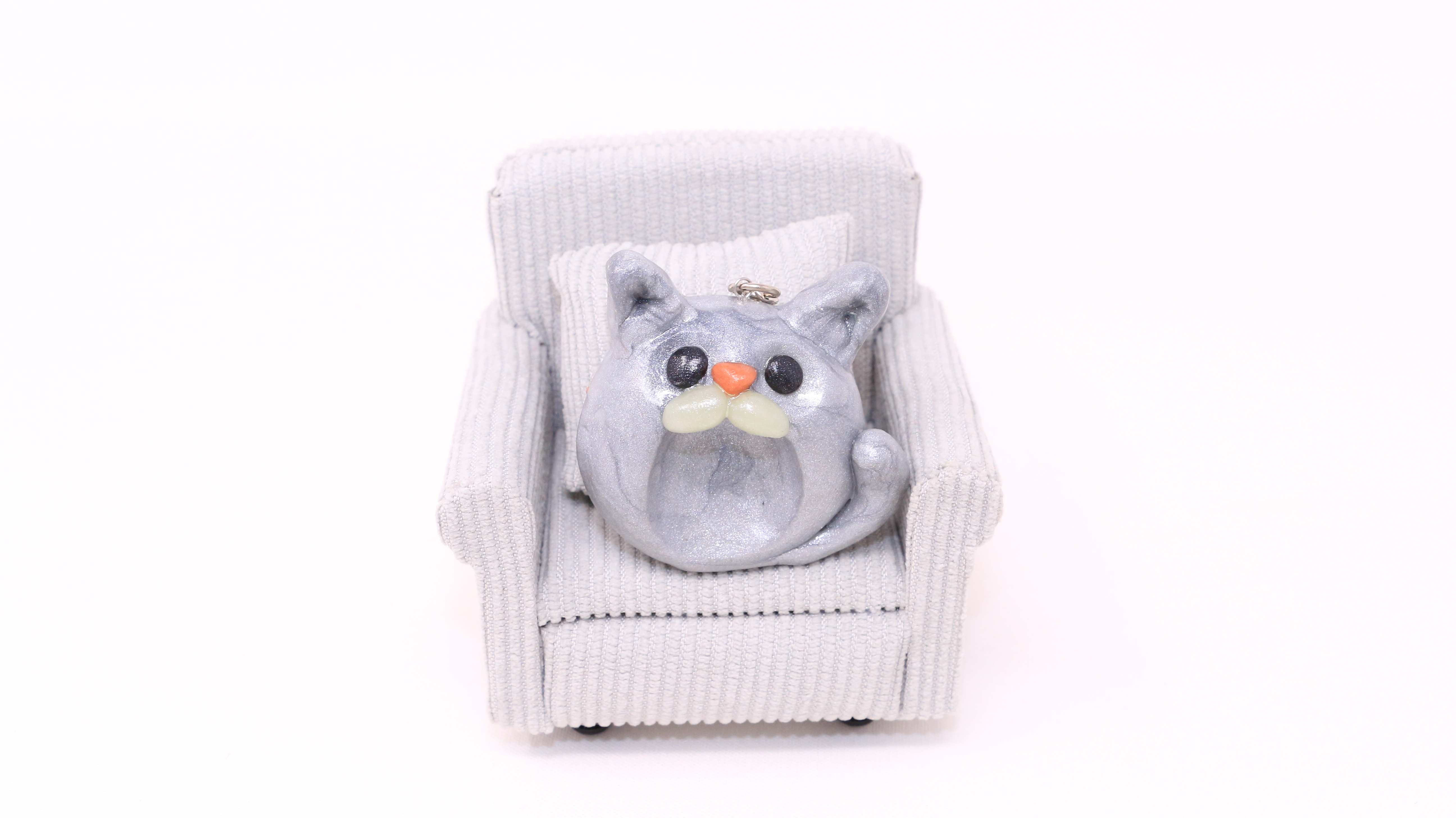 Pierre du calme chat argenté/ Silver cat worry stone