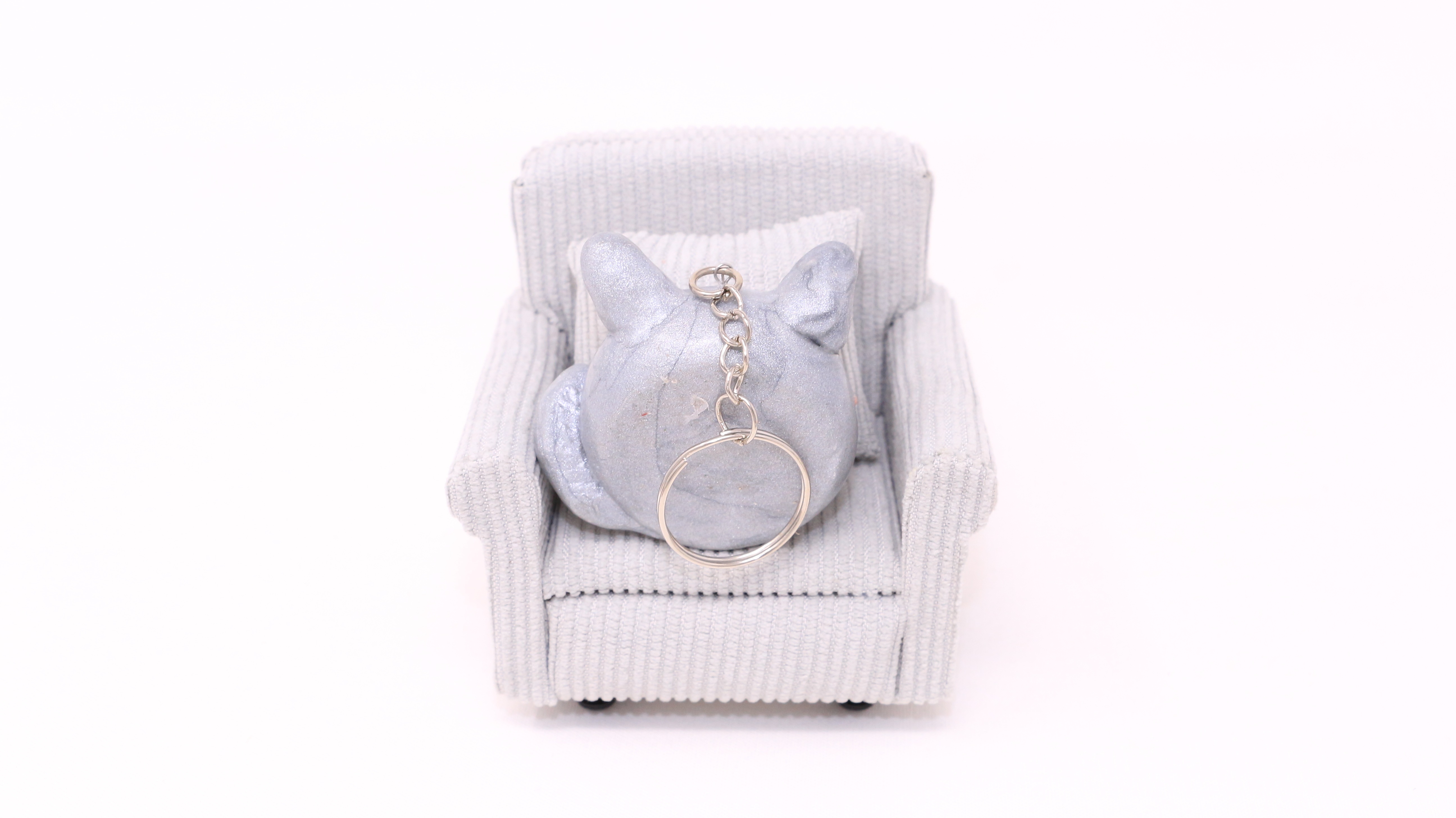 Pierre du calme chat argenté/ Silver cat worry stone