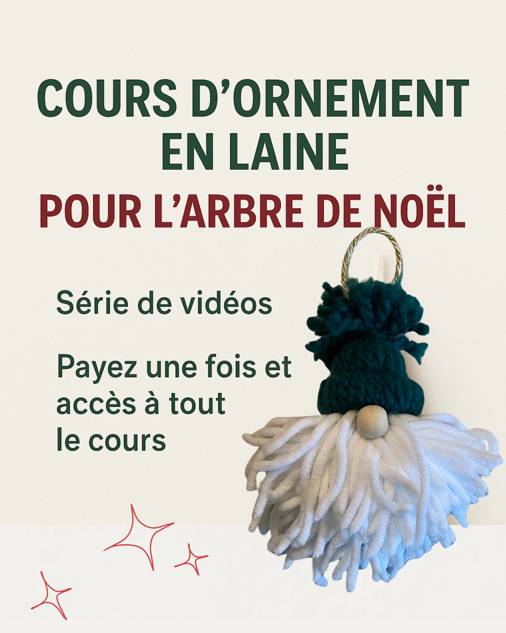 Cours d'ornement de gnome pour arbre de Noël