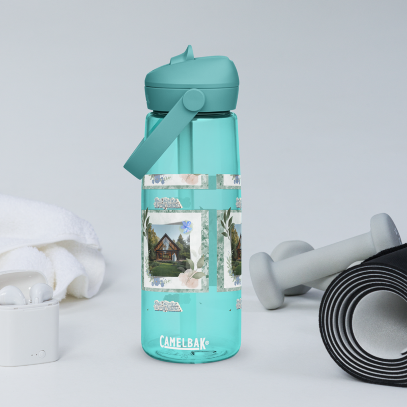 Flip straw water bottle