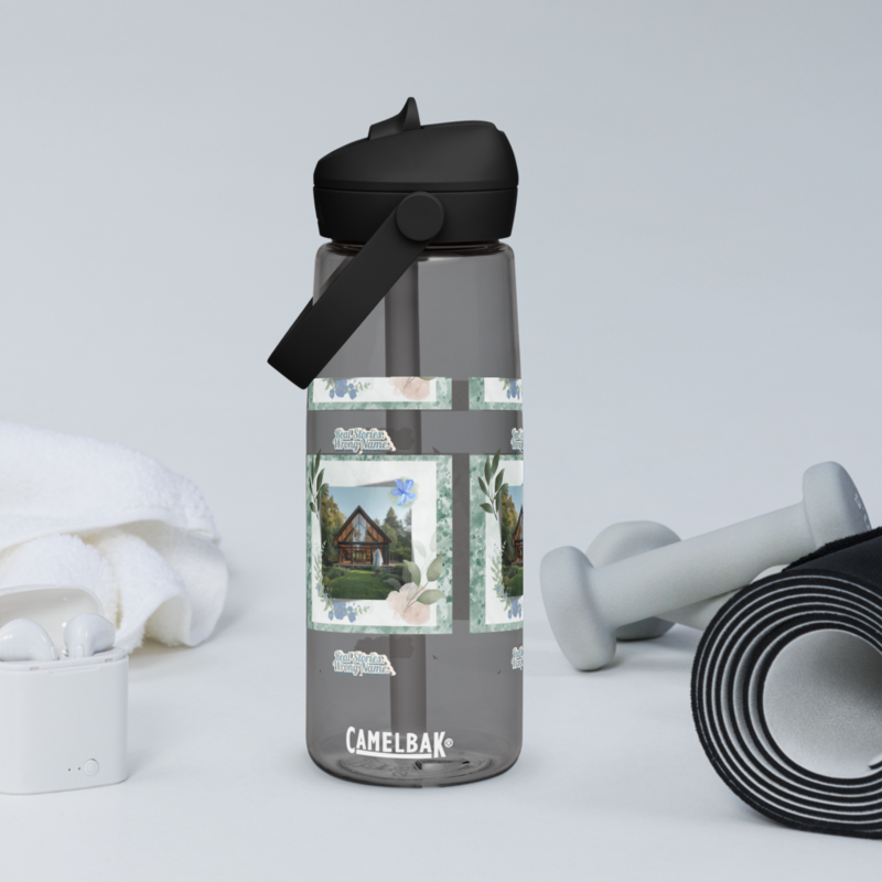 Flip straw water bottle