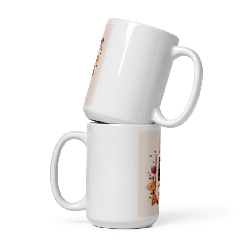 White glossy mug