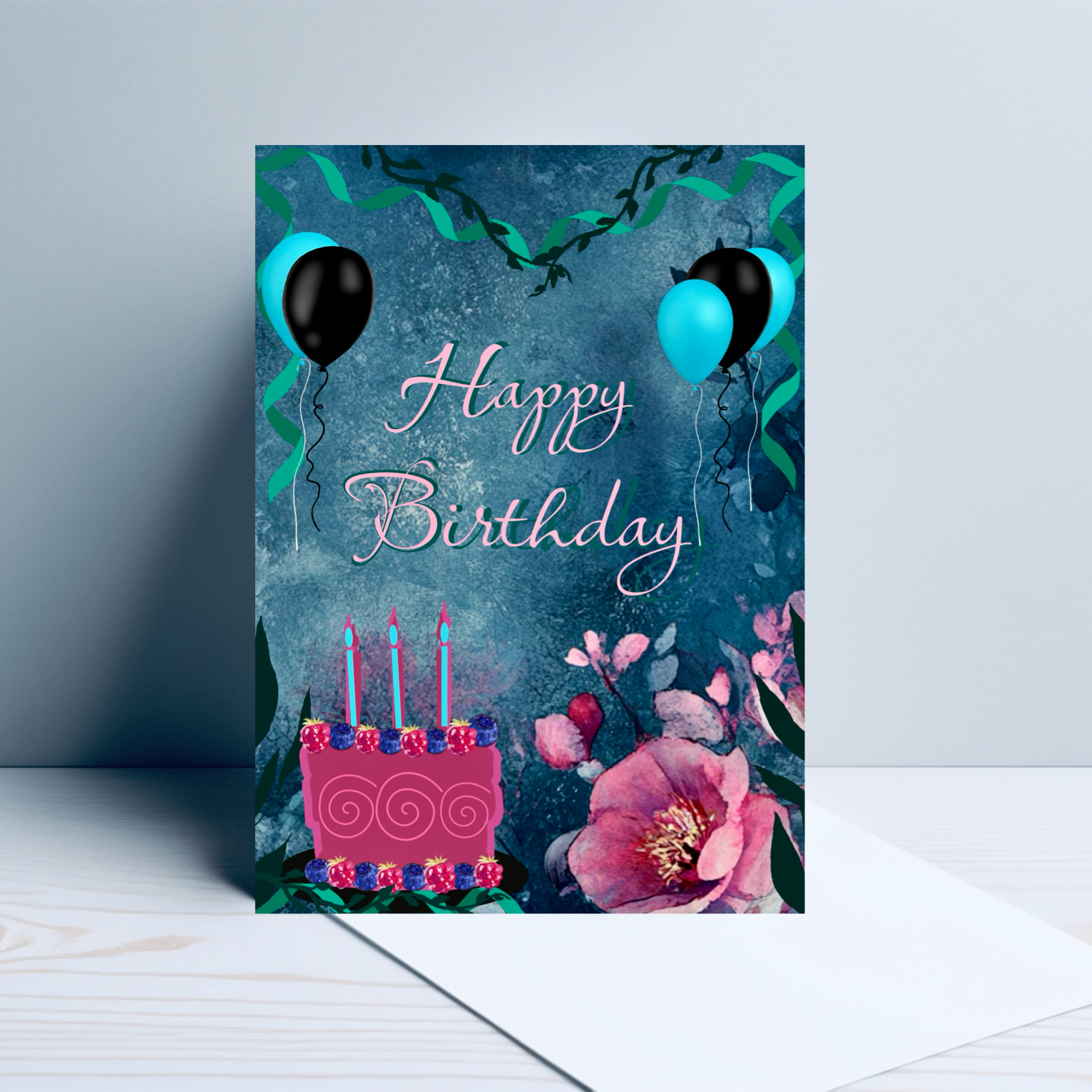 Merry Berry Cake Birthday Card