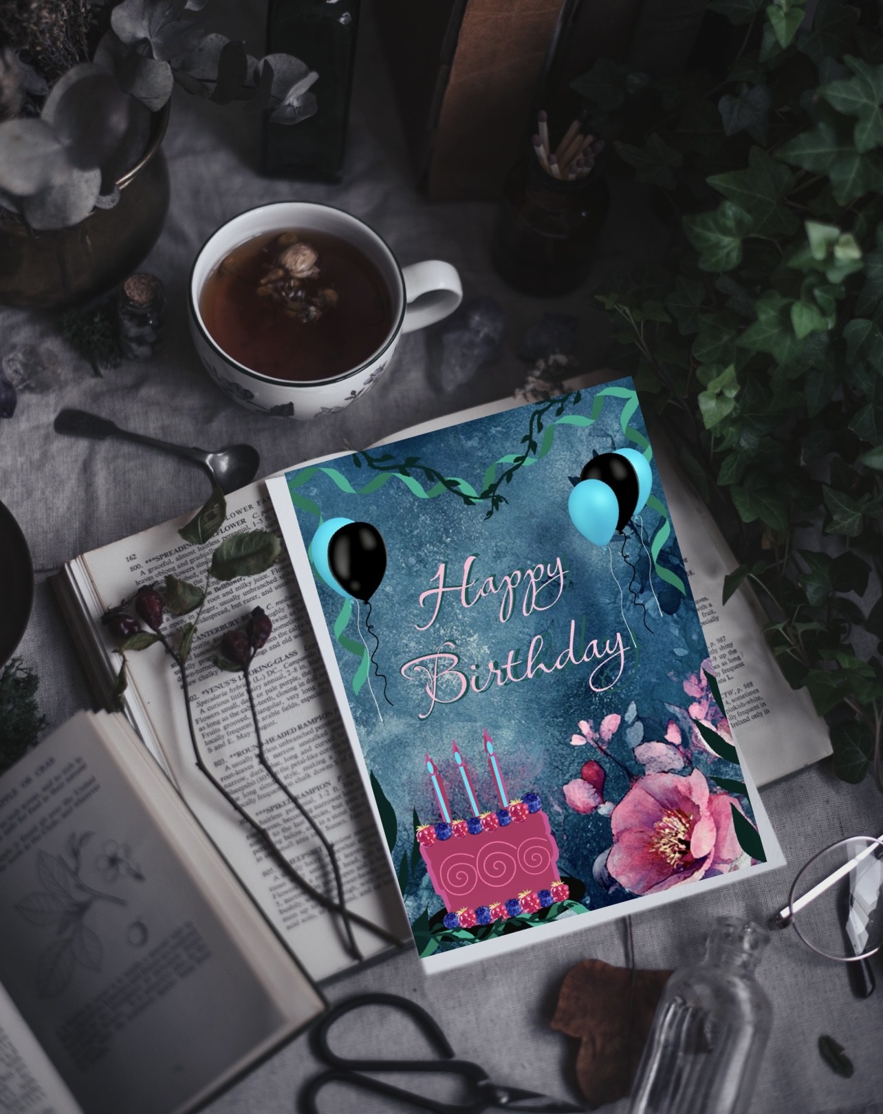 Merry Berry Cake Birthday Card