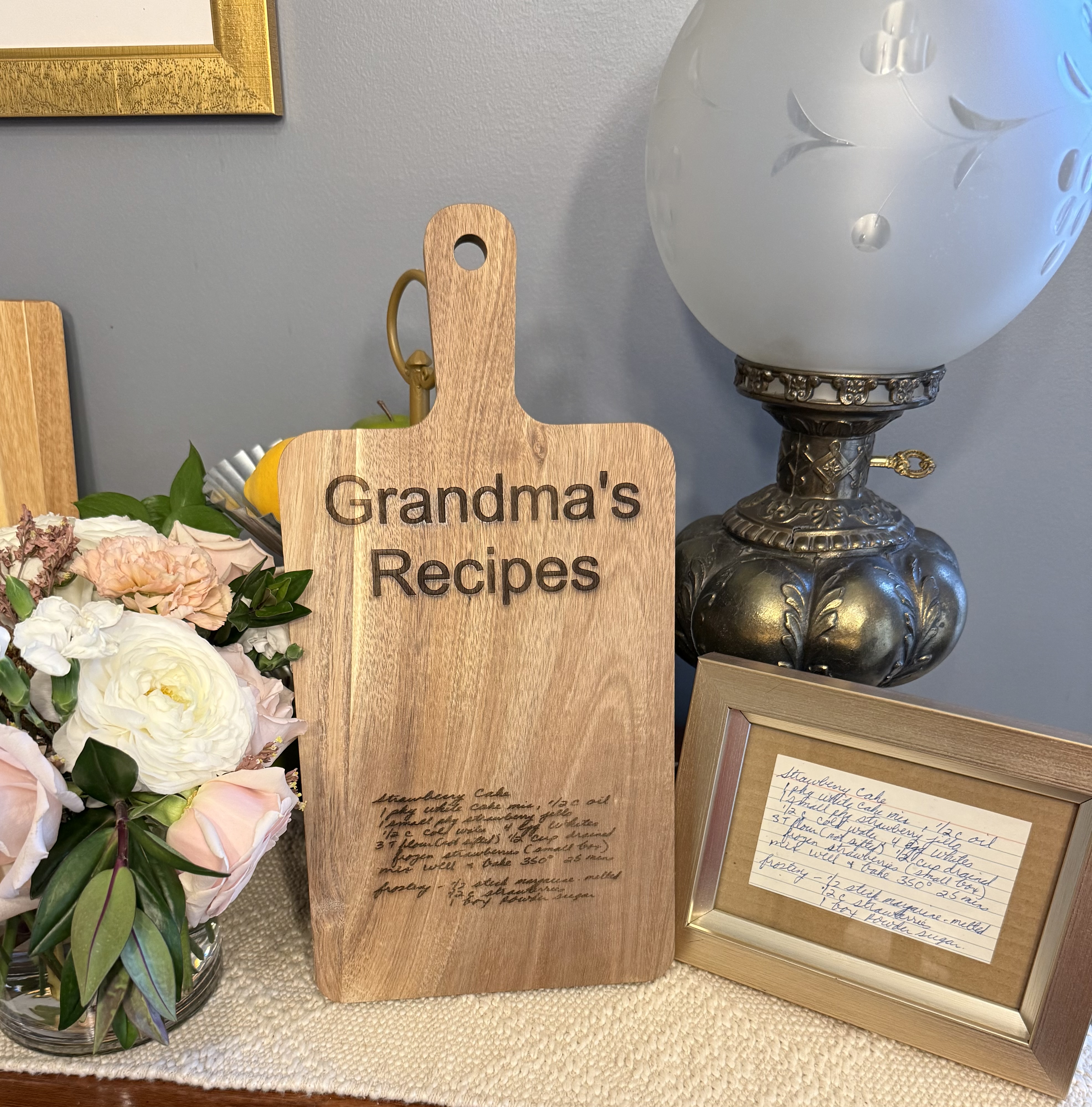 Grandma's Recipes Engraved Cutting Board