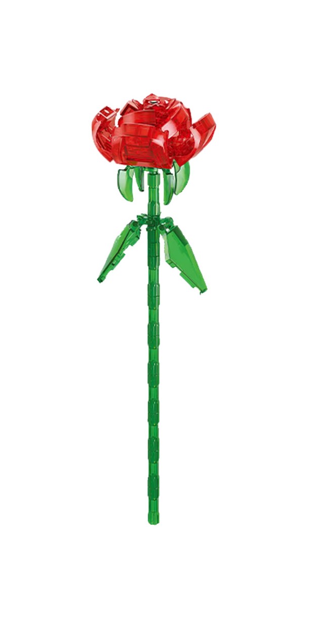 Red Rose Buildable Flower