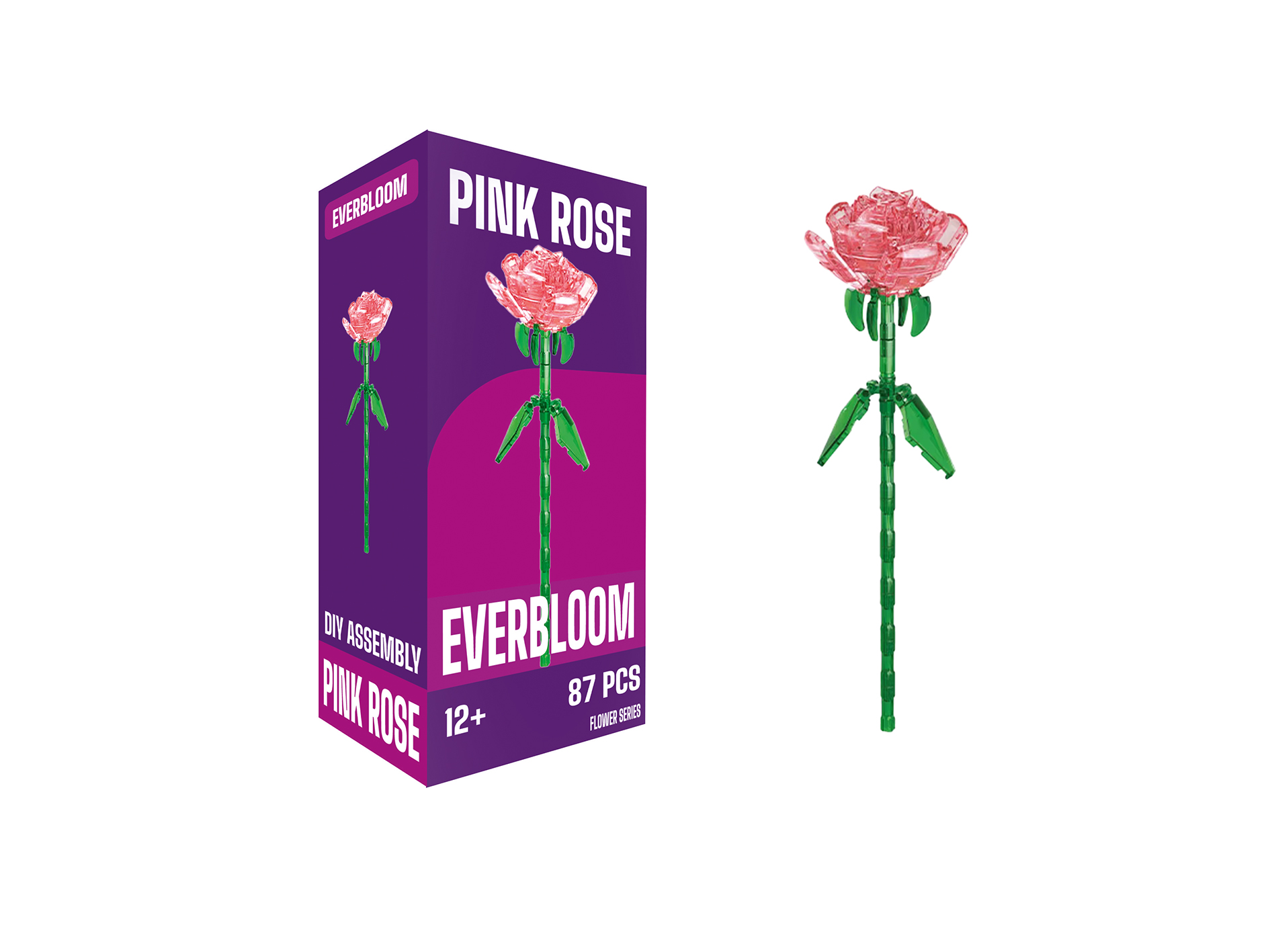 Pink Flower Buildable Plastic Flowers