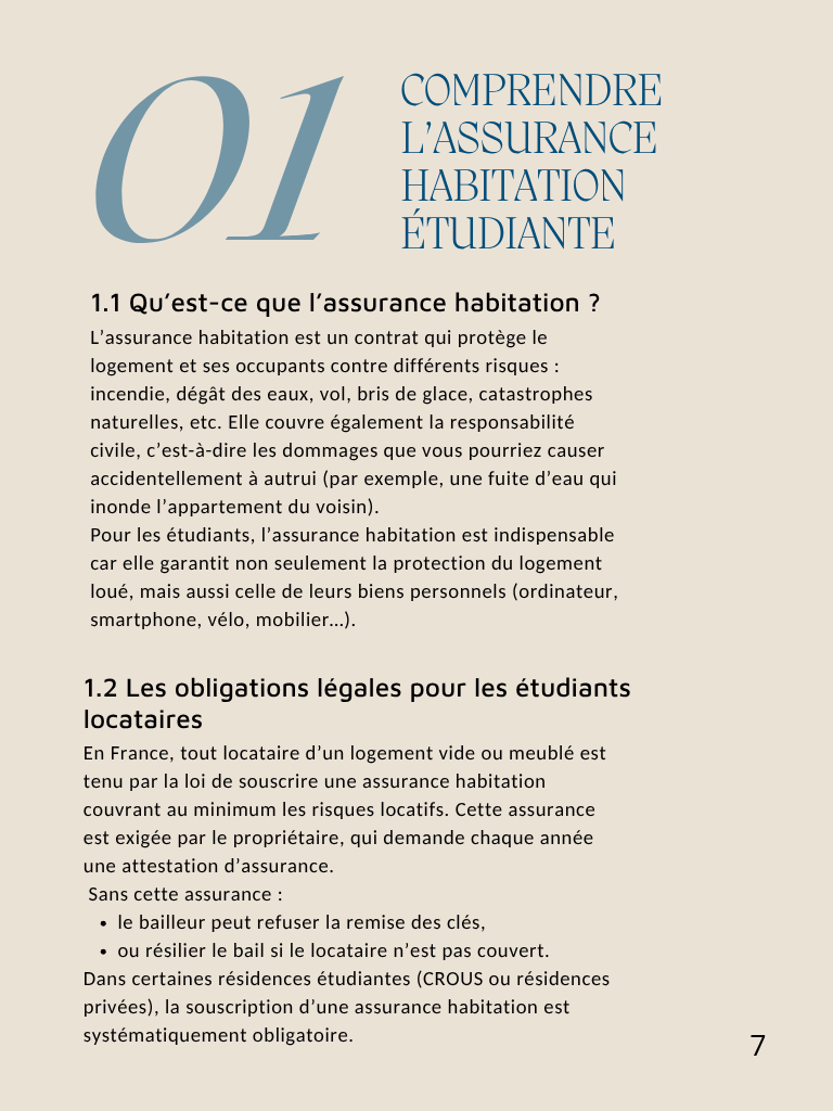 Assurance habitation étudiante