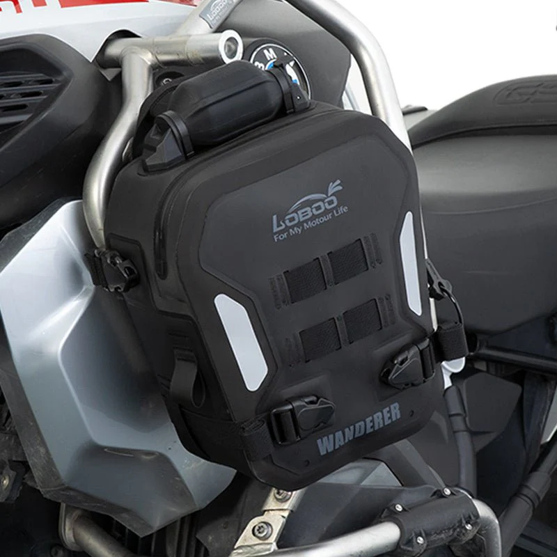 Crash Bar Bags – Inflatable IPX7 Waterproof Frame Bags with Reflective Strips & Anti-Theft System (Pair)