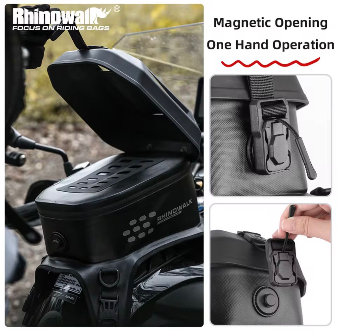Rhinowalk Hard Shell Waterproof Tank Bag