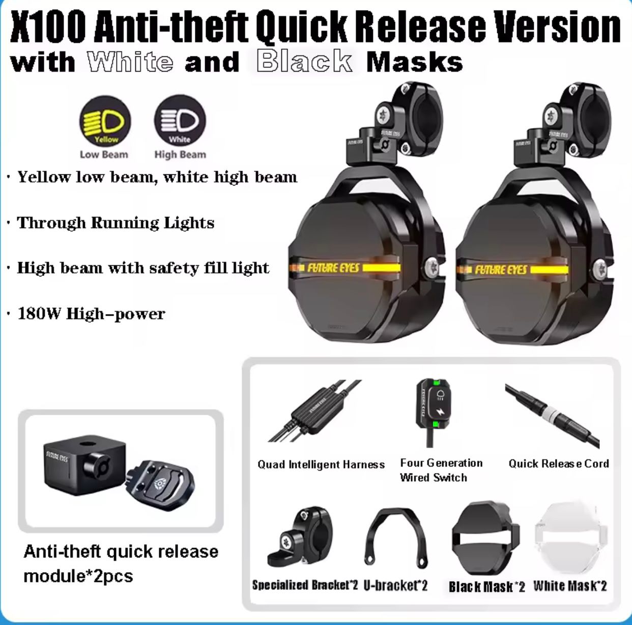 Future Eyes X100 Anti-theft Quick Release Lights