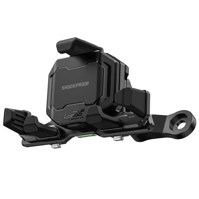 Phone Holder – Adv, Superbike & Scooter Magnetic Damping, Auto-Lock Holder with Wired & Wireless Fast Charging, 360° Rotation for Handlebar 22–32mm