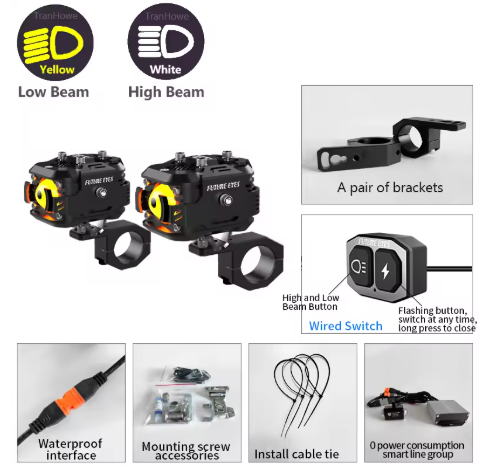 Future Eyes F150 Motorcycle Led Fog Lights 