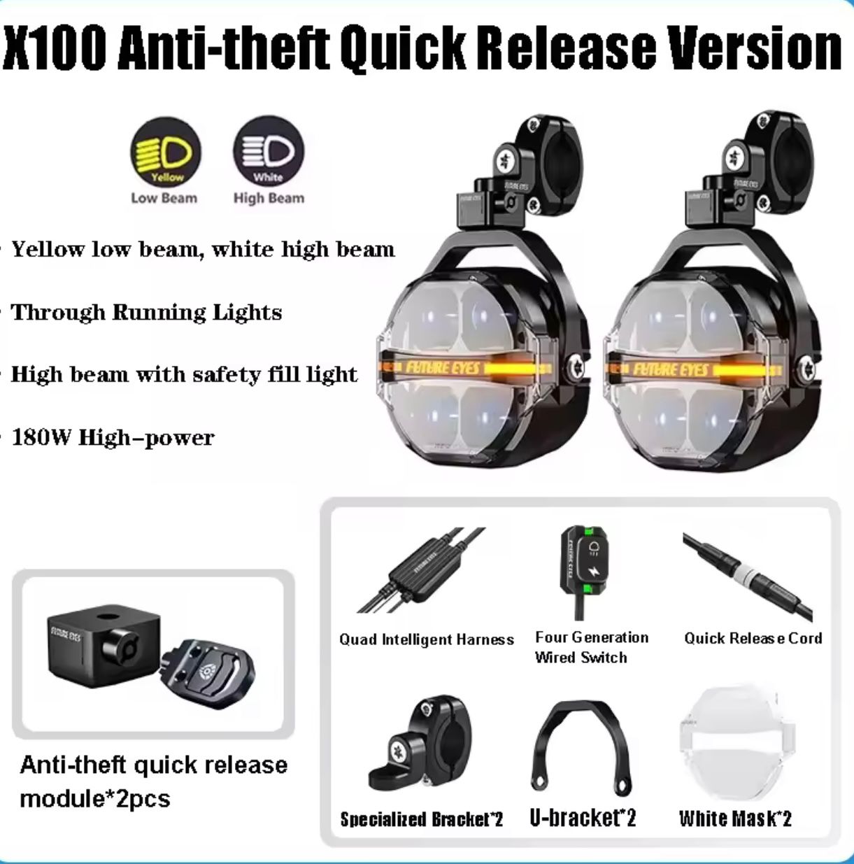 Future Eyes X100 Anti-theft Quick Release Lights