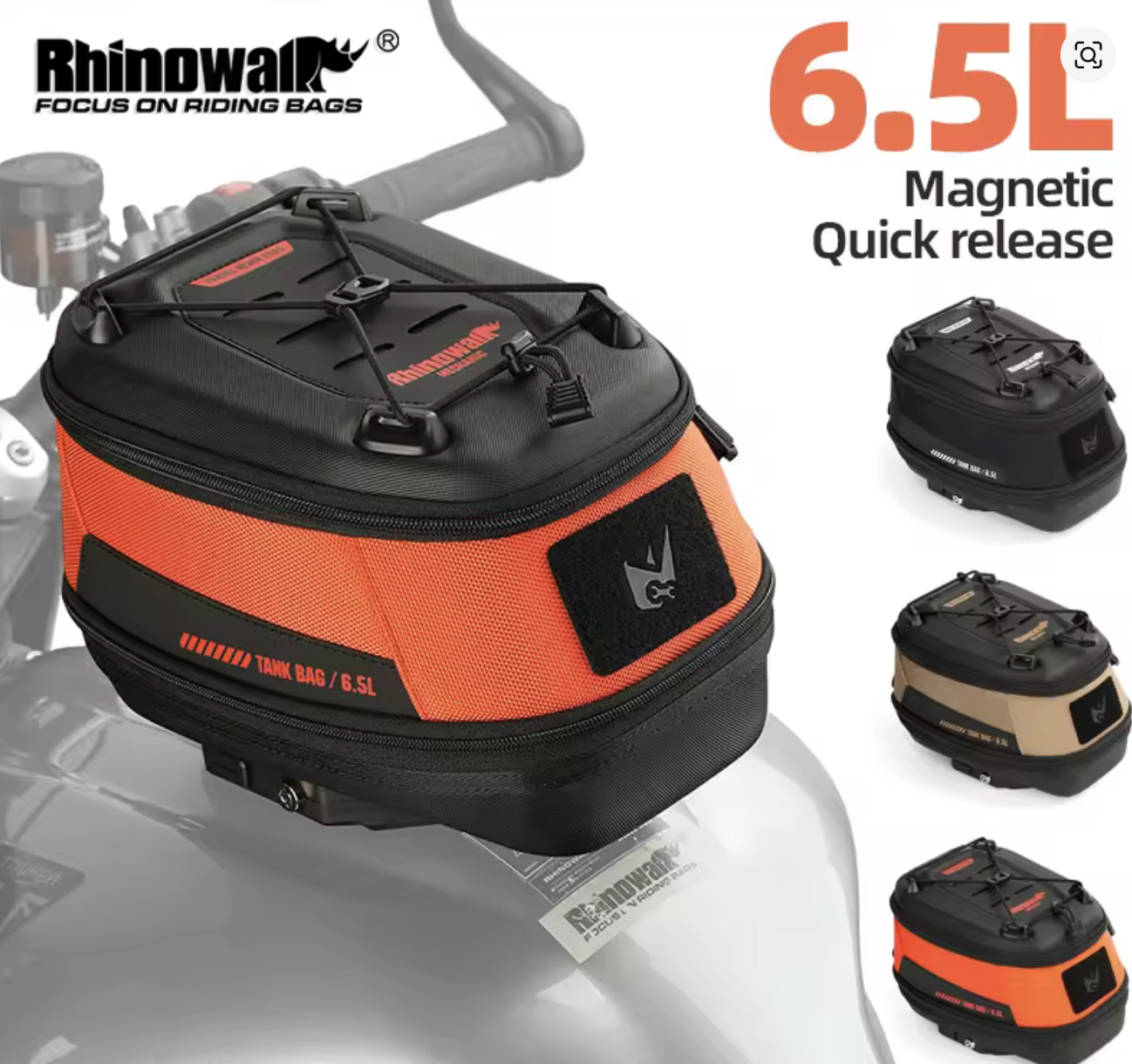 Rhinowalk 6.5L Magnetic Motorcycle Tank Bag