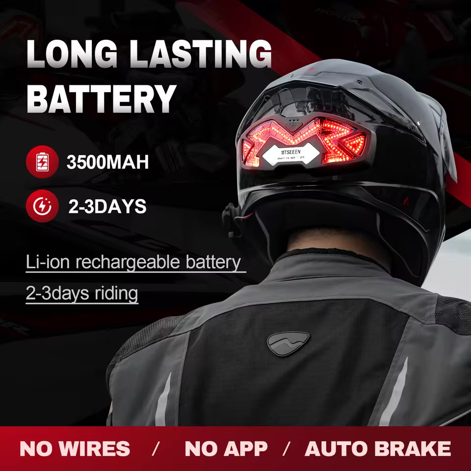 Rechargeable Smart Helmet Brake Light