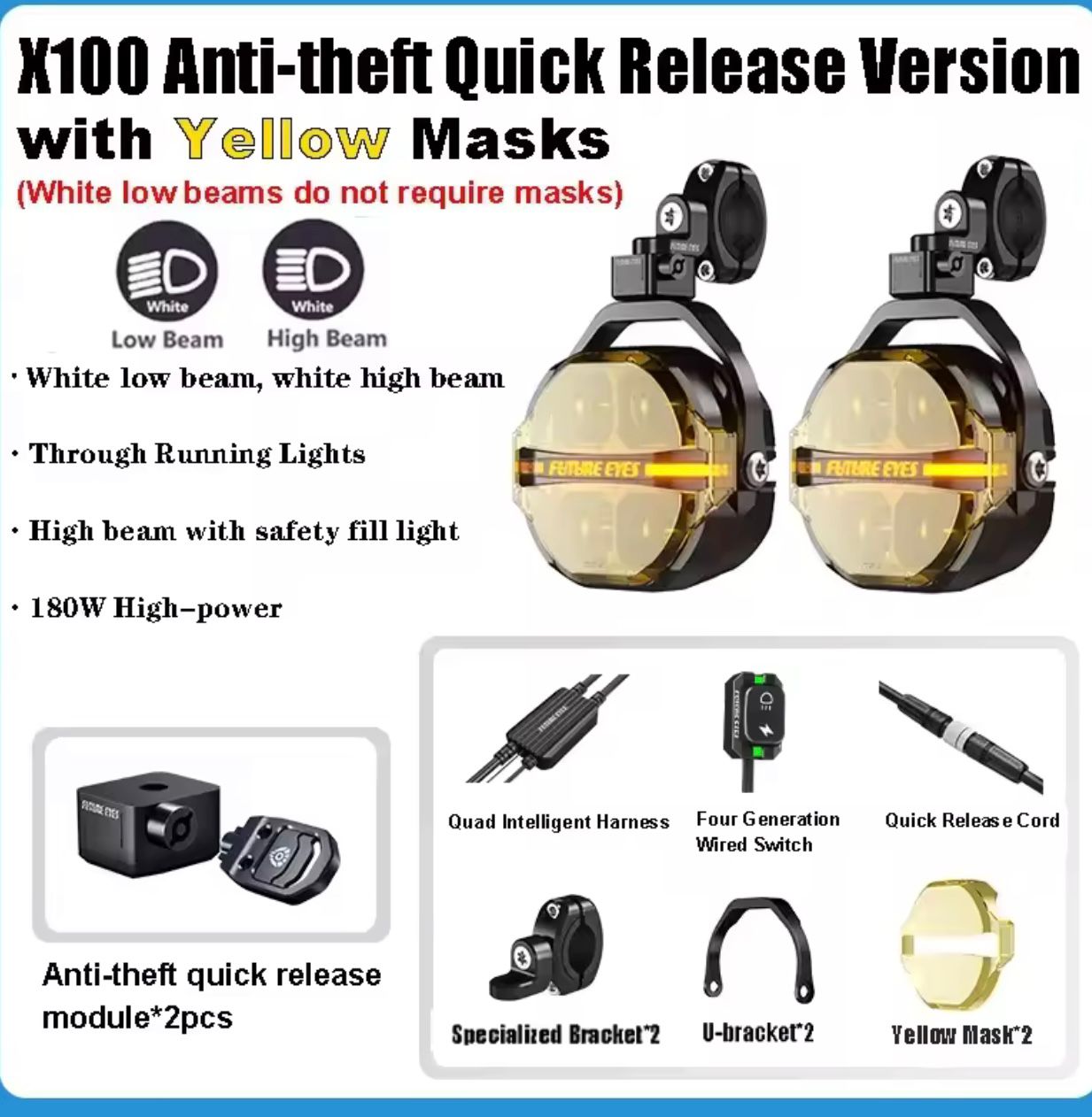 Future Eyes X100 Anti-theft Quick Release Lights