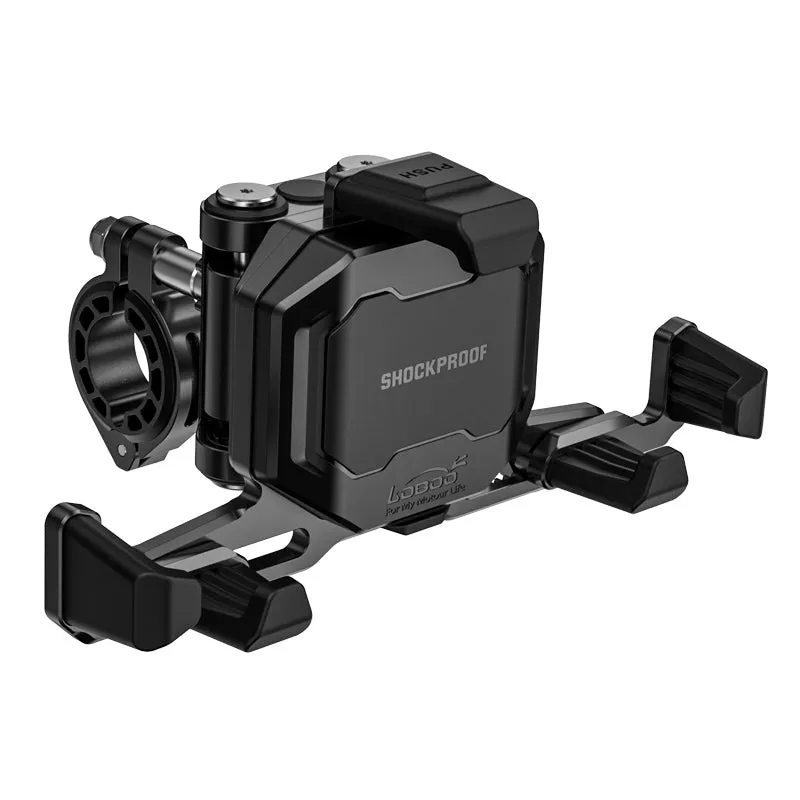 Phone Holder – Adv, Superbike & Scooter Magnetic Damping, Auto-Lock Holder with Wired & Wireless Fast Charging, 360° Rotation for Handlebar 22–32mm