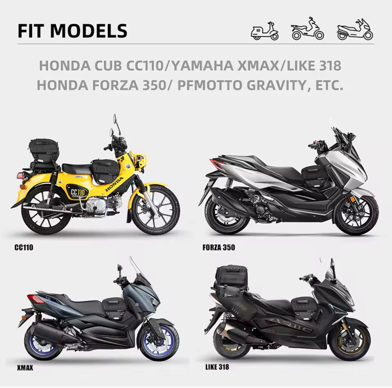 Scooter Front Bag HONDA, YAMAHA, ZONTES,SYM,BMW
