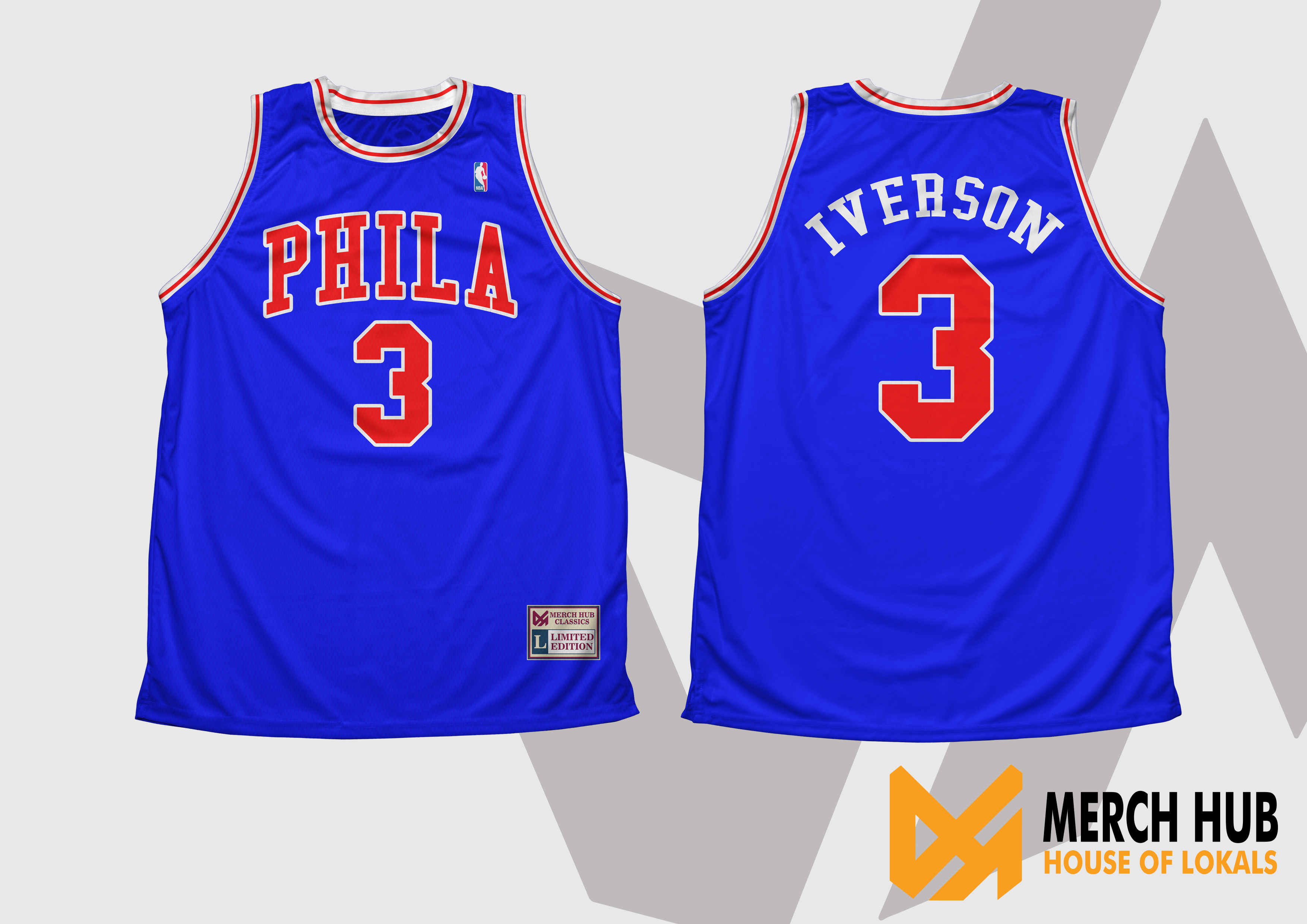 Allen Iverson Philadelphia 76ers Blue Jersey