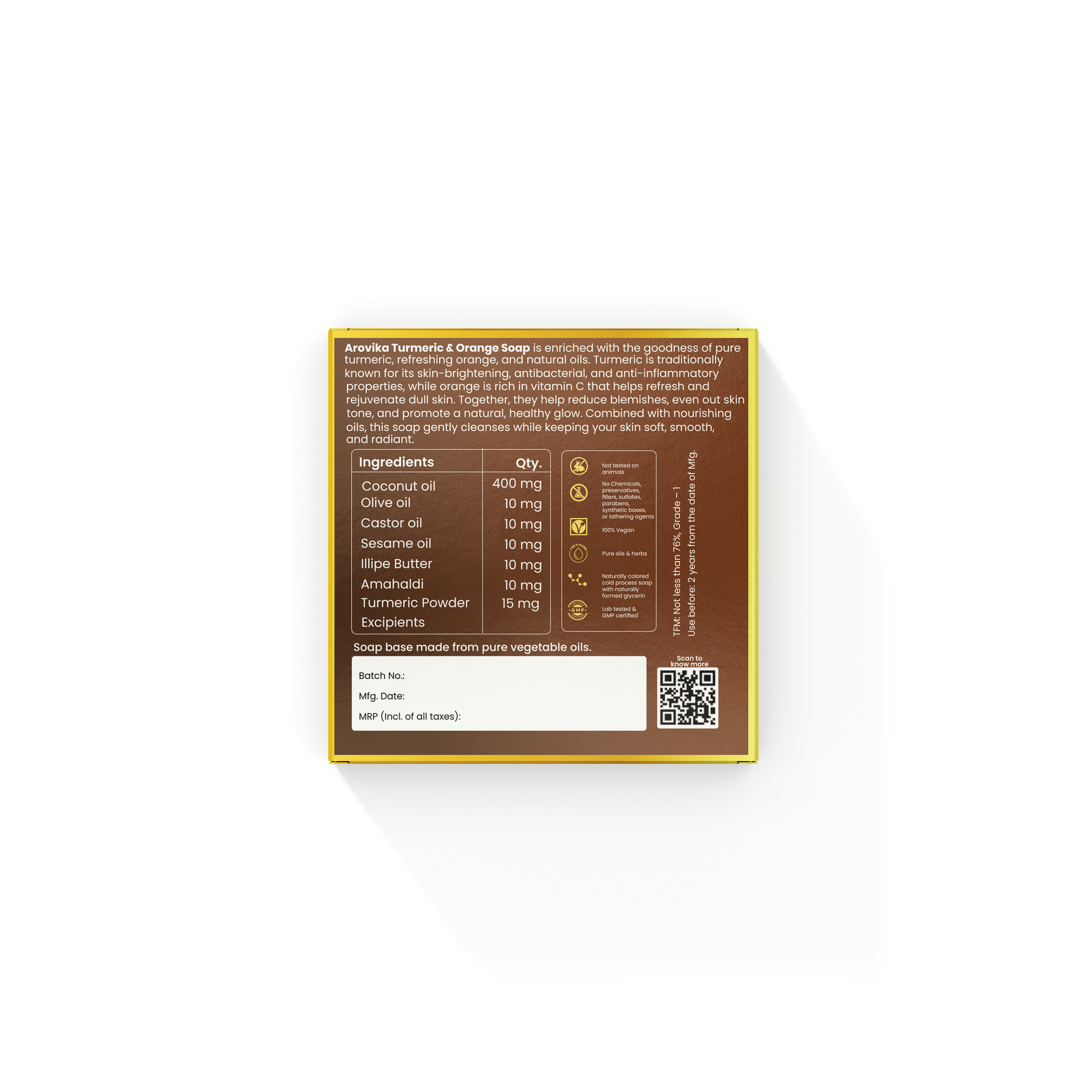 Arovika Turmeric & Orange Moisturizer Soap