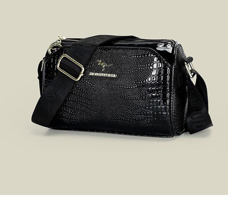 Black Textured Shoulder Bag- AM01432MB