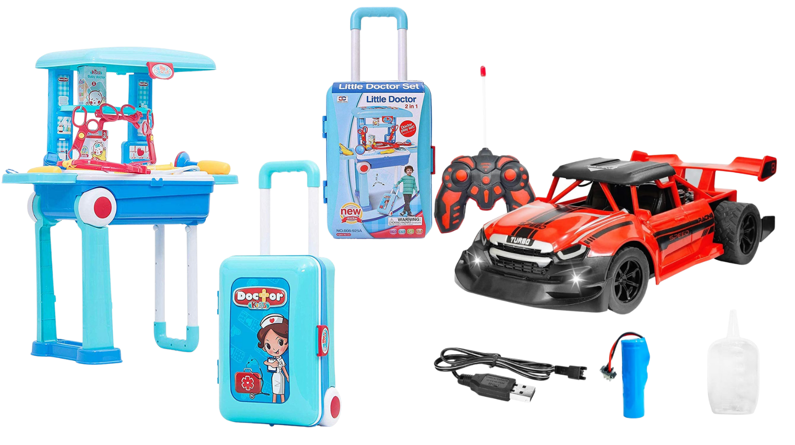 Kids Doctor Set and Remote Control Car Bundle - AM00966NT ( 1 BHK FLAT GIVEAWAY PRODUCT )