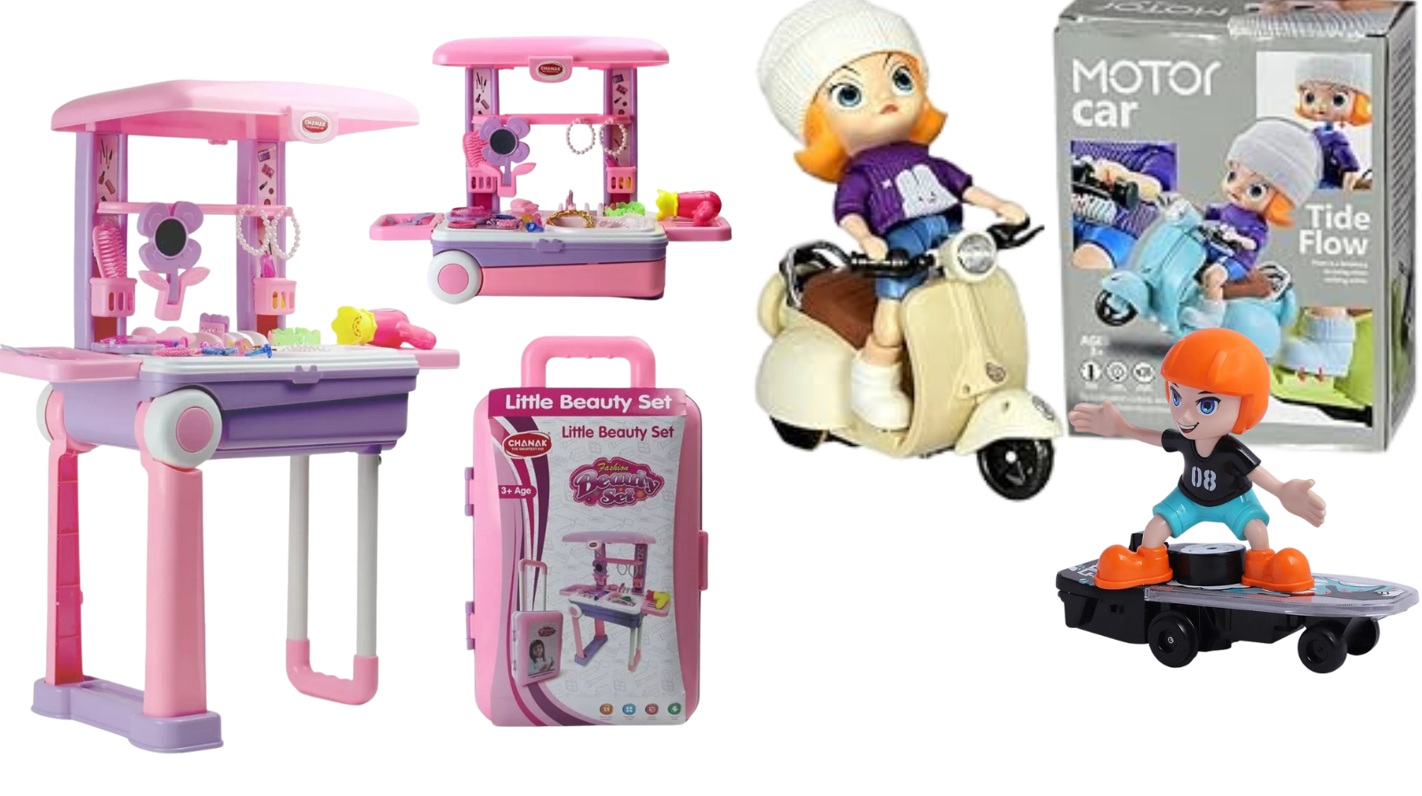 Little Beauty Set & Motor Car Toy Bundle -AM00968NT (1 BHK FLAT GIVEAWAY PRODUCT )