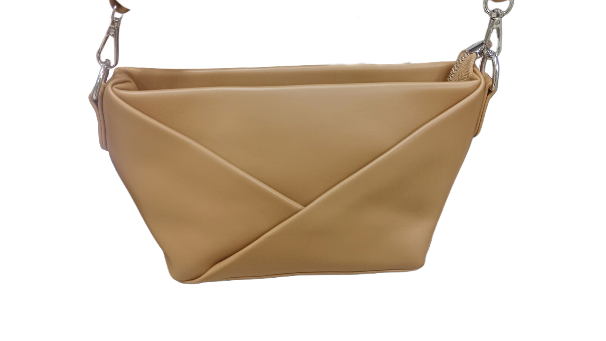 Beige Geometric Shoulder Bag