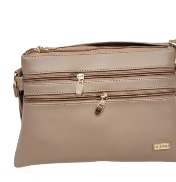 Beige Leather Crossbody Bag