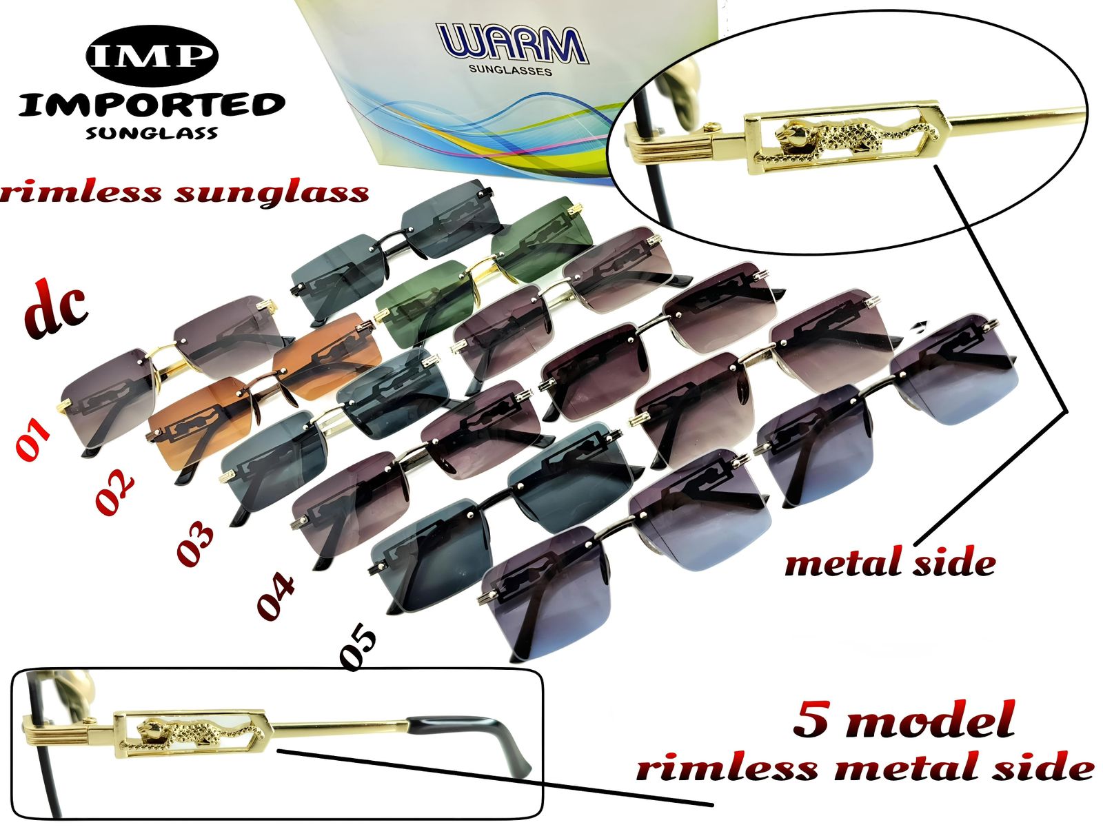 IMP Imported Rimless Sunglasses