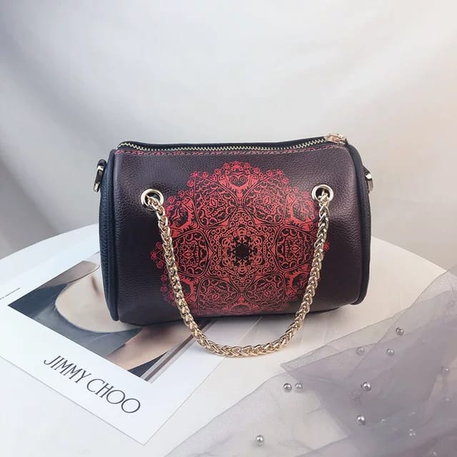 Elegant Leather Shoulder Bag- AM01435MB