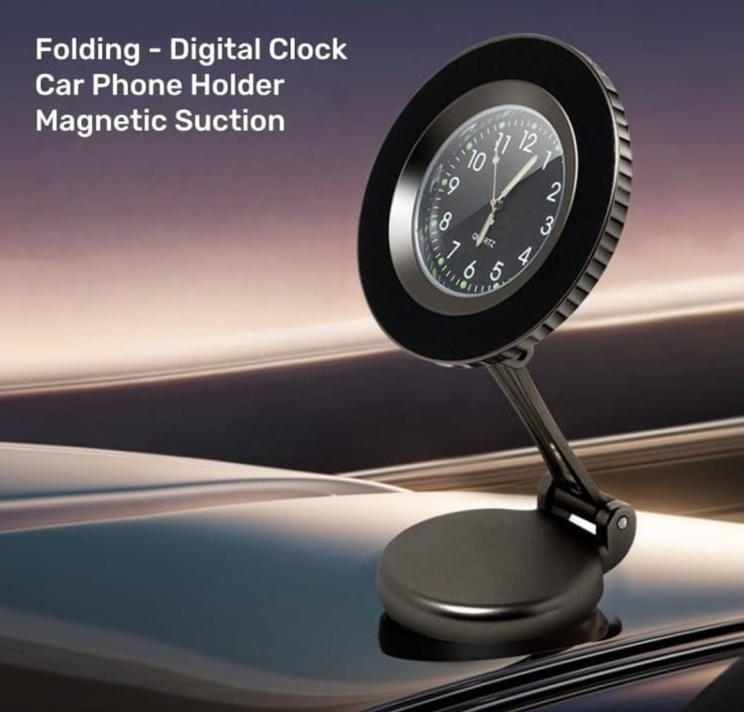 Folding Digital Clock Car Phone Holder SS00045TG
