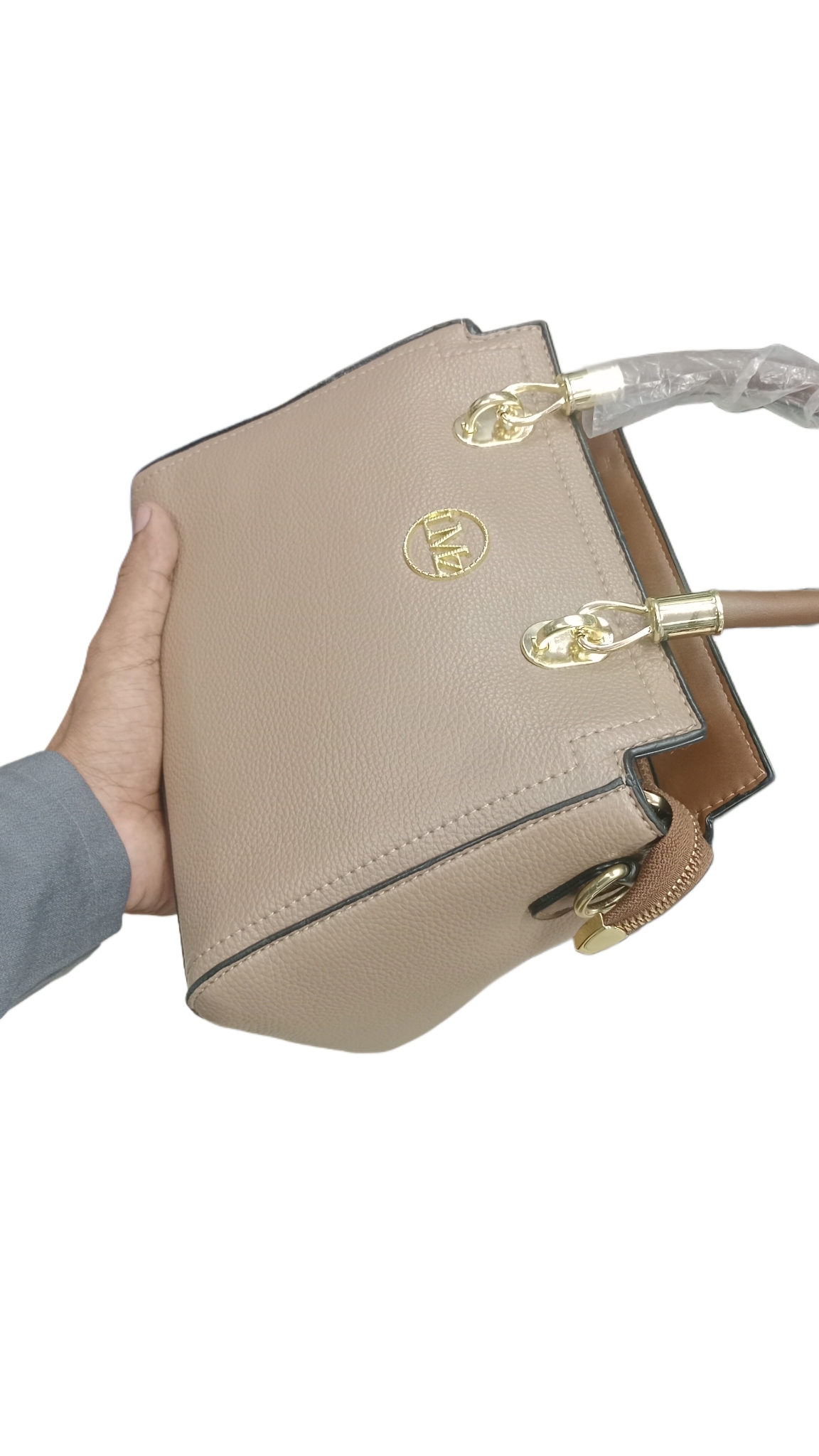 Beige Leather Handbag