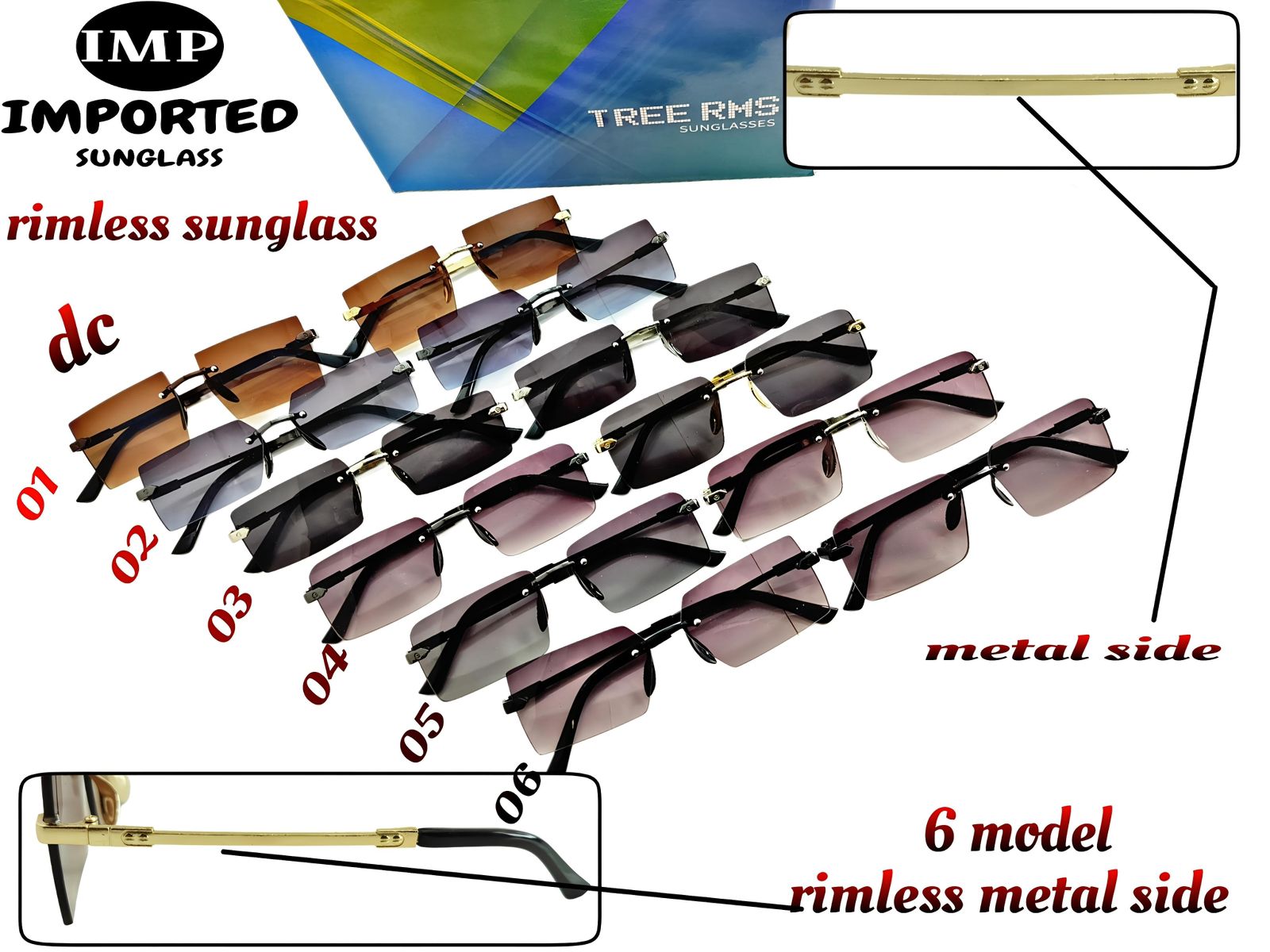 Imported Rimless Sunglasses