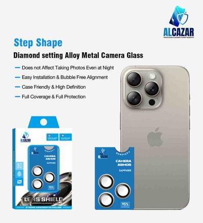 Diamond Setting Alloy Metal Camera Glass