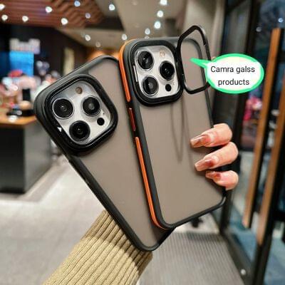 Protective phone cases with camera lens covers