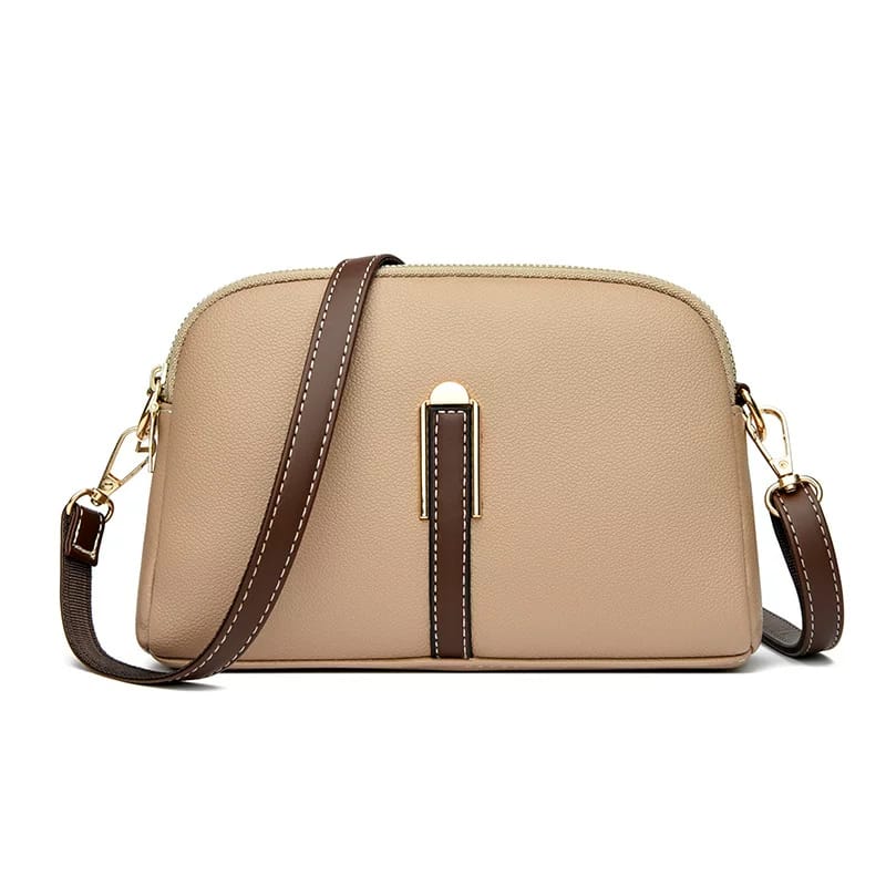 Beige Leather Crossbody Bag AM01410MB